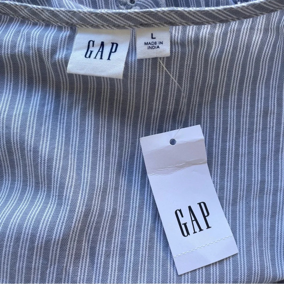 New! GAP Blue White Striped Flutter Sleeve Midi Wrap Dress - 22478 - Picture 11 of 16